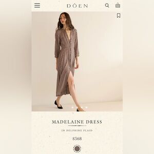 FLASH SALE! Dôen MADELAINE DRESS IN DELPHINE PLAID in XS!